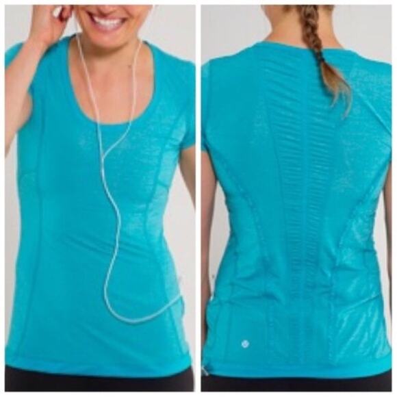 Lululemon Run: Silver Bullet Short Sleeve SS Tech Tee Ruffle Cinch T-Shirt Top - Picture 8 of 8